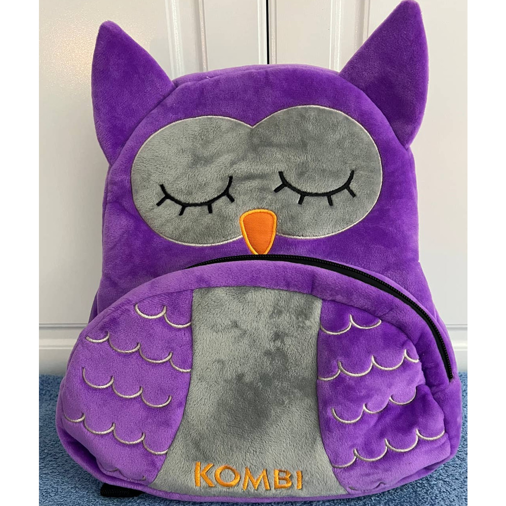 Kombi Kids Plush Owl Backpack Purple NWOT